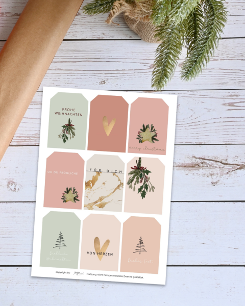 Geschenkanhänger Freebie "Weihnachten"